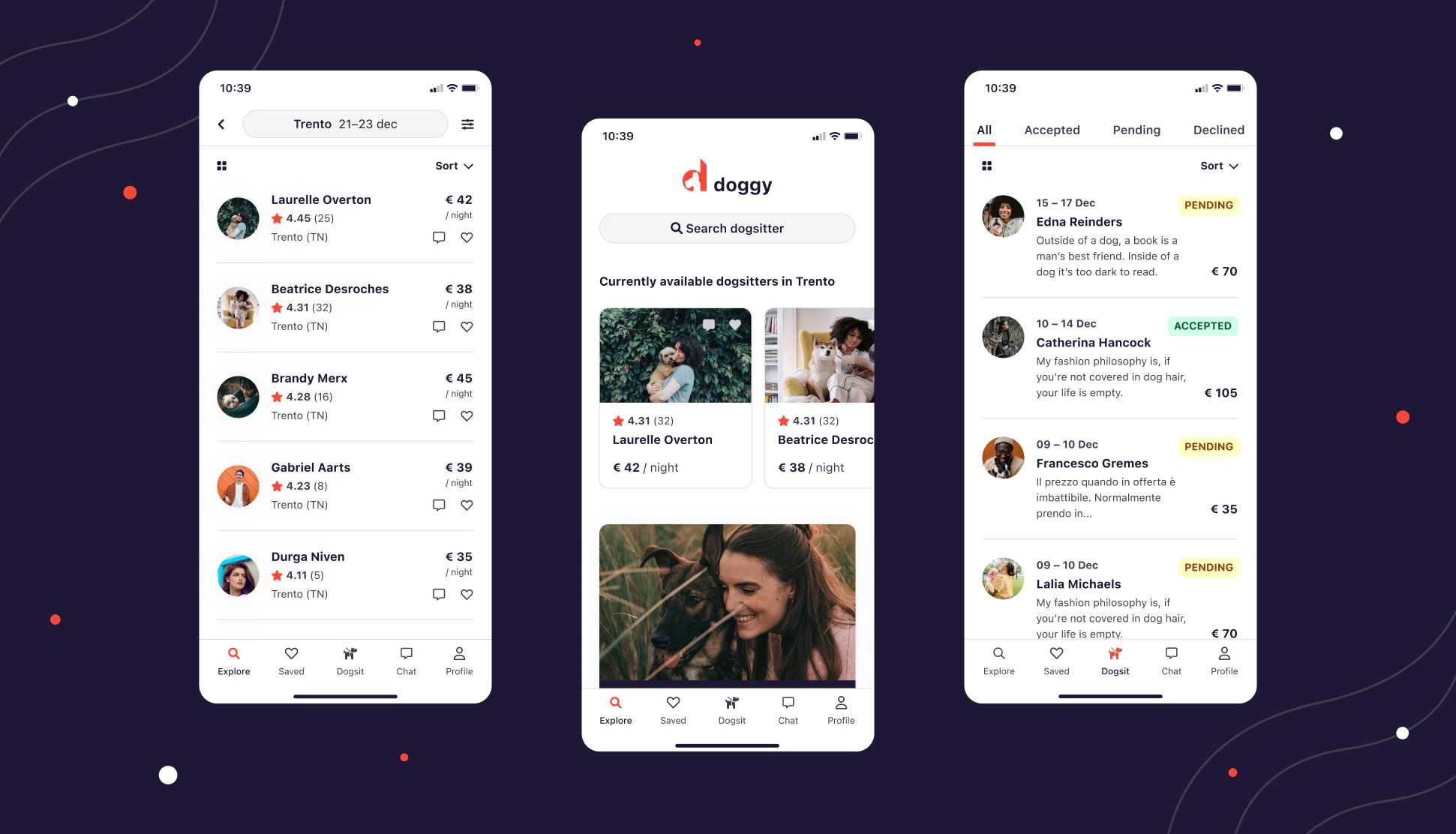 Hero image presenting doggy app
